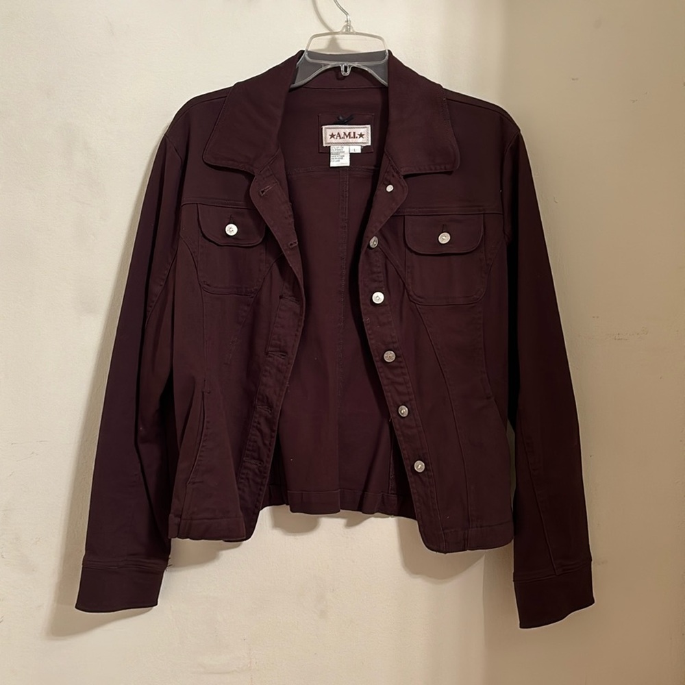 A.M.I Brown Denim Jacket Size L